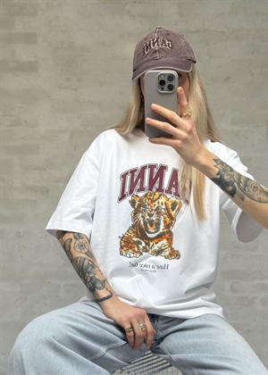 Beaded Baby Tiger tee Bright White A1050060 Ganni 